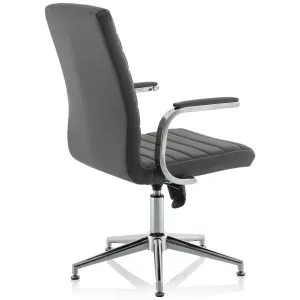 Ezra Medium Back Leather Executive Office Chair with Boomerang Arms