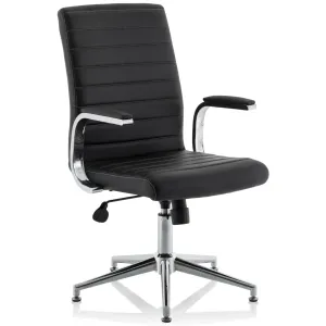 Ezra Medium Back Leather Executive Office Chair with Boomerang Arms