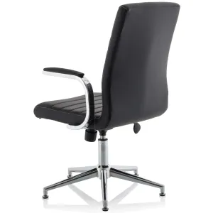 Ezra Medium Back Leather Executive Office Chair with Boomerang Arms