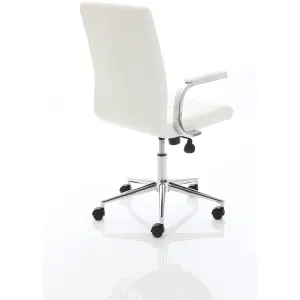 Ezra Medium Back Leather Executive Office Chair with Boomerang Arms