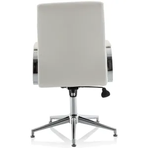 Ezra Medium Back Leather Executive Office Chair with Boomerang Arms