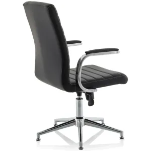 Ezra Medium Back Leather Executive Office Chair with Boomerang Arms
