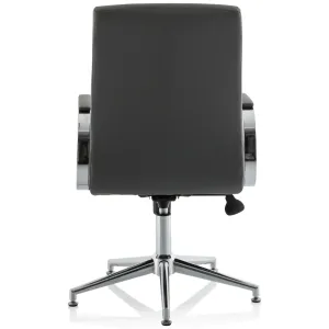 Ezra Medium Back Leather Executive Office Chair with Boomerang Arms