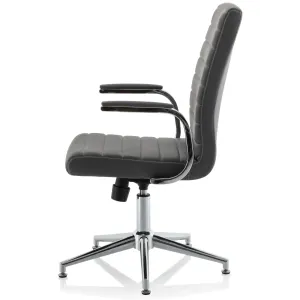 Ezra Medium Back Leather Executive Office Chair with Boomerang Arms