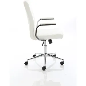 Ezra Medium Back Leather Executive Office Chair with Boomerang Arms