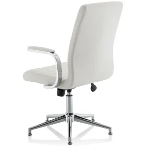 Ezra Medium Back Leather Executive Office Chair with Boomerang Arms