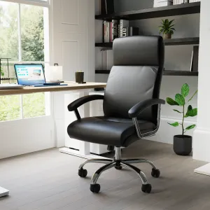 Hatley High Back Black Leather Executive Office Chair with Arms