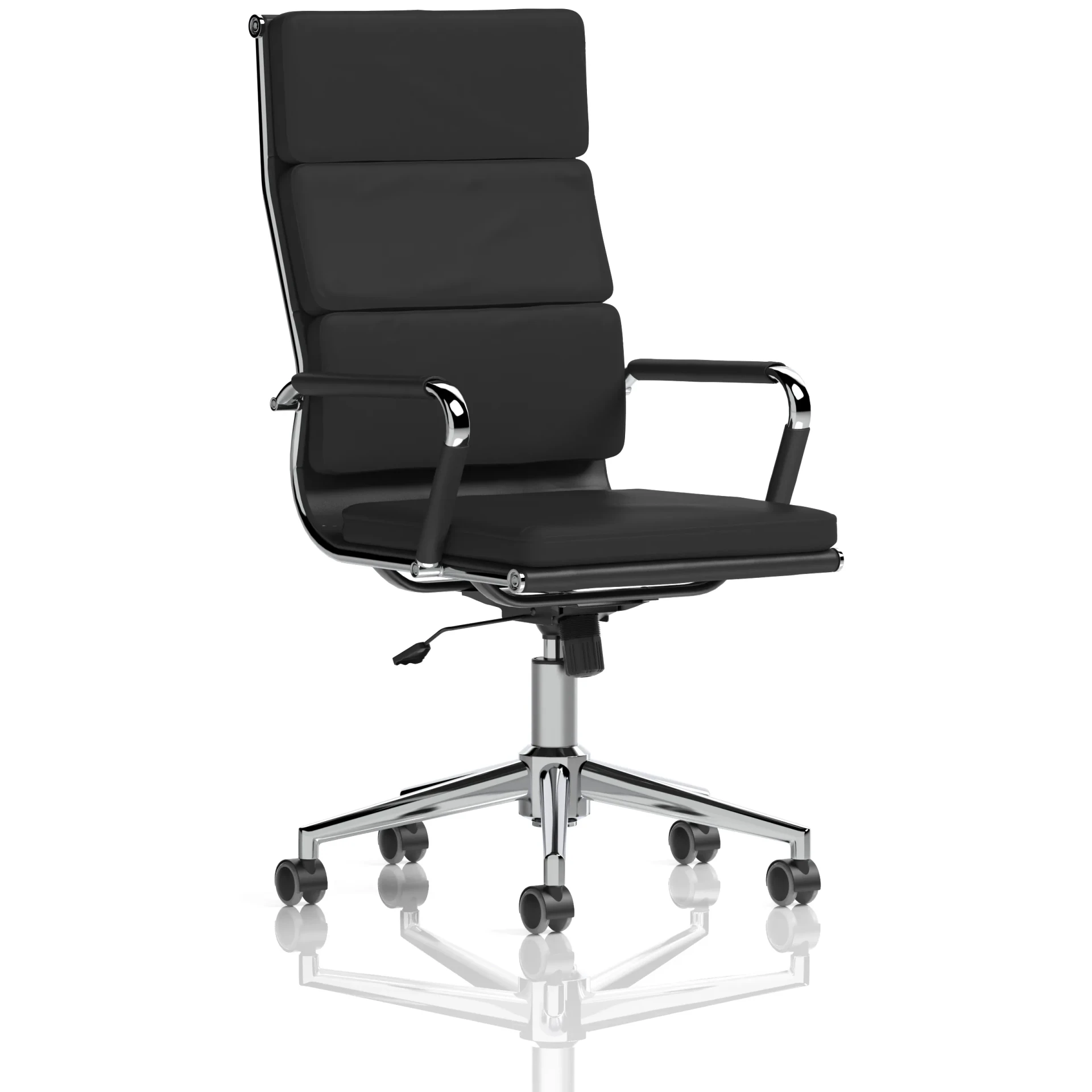 Hawkes High Back Black Leather Executive Office Chair with Arms