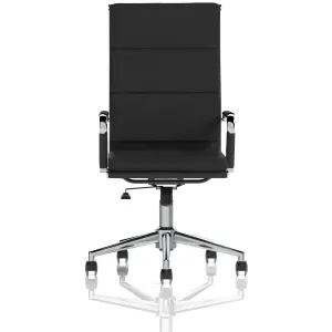 Hawkes High Back Black Leather Executive Office Chair with Arms