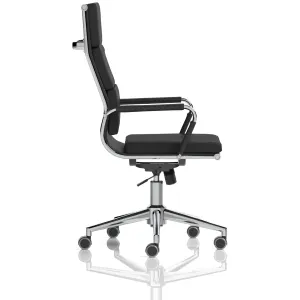 Hawkes High Back Black Leather Executive Office Chair with Arms