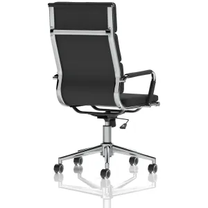 Hawkes High Back Black Leather Executive Office Chair with Arms