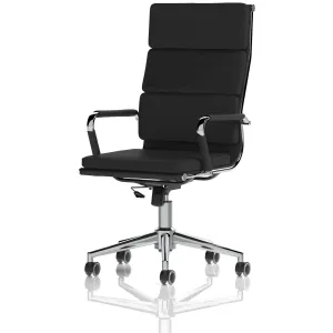 Hawkes High Back Black Leather Executive Office Chair with Arms
