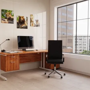 Hawkes High Back Black Leather Executive Office Chair with Arms