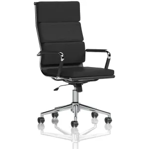 Hawkes High Back Black Leather Executive Office Chair with Arms