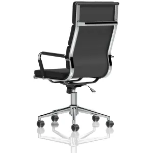 Hawkes High Back Black Leather Executive Office Chair with Arms