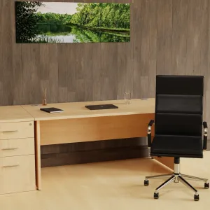 Hawkes High Back Black Leather Executive Office Chair with Arms