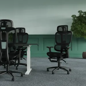Horizon Executive Mesh Chair With Height Adjustable Arms and Footrest