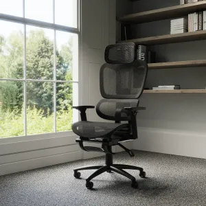Horizon Executive Mesh Chair With Height Adjustable Arms and Footrest