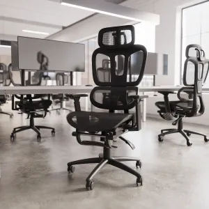 Horizon Executive Mesh Chair With Height Adjustable Arms and Footrest