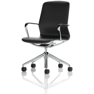 Lucia Medium Back Black Vegan Leather Executive Office Chair