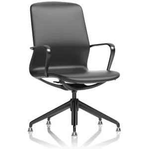 Lucia Medium Back Black Vegan Leather Executive Office Chair