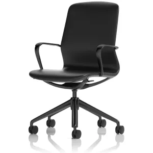 Lucia Medium Back Black Vegan Leather Executive Office Chair