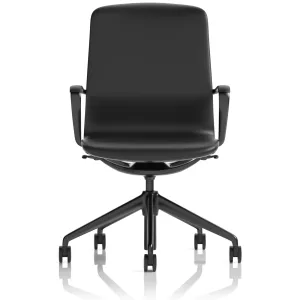 Lucia Medium Back Black Vegan Leather Executive Office Chair