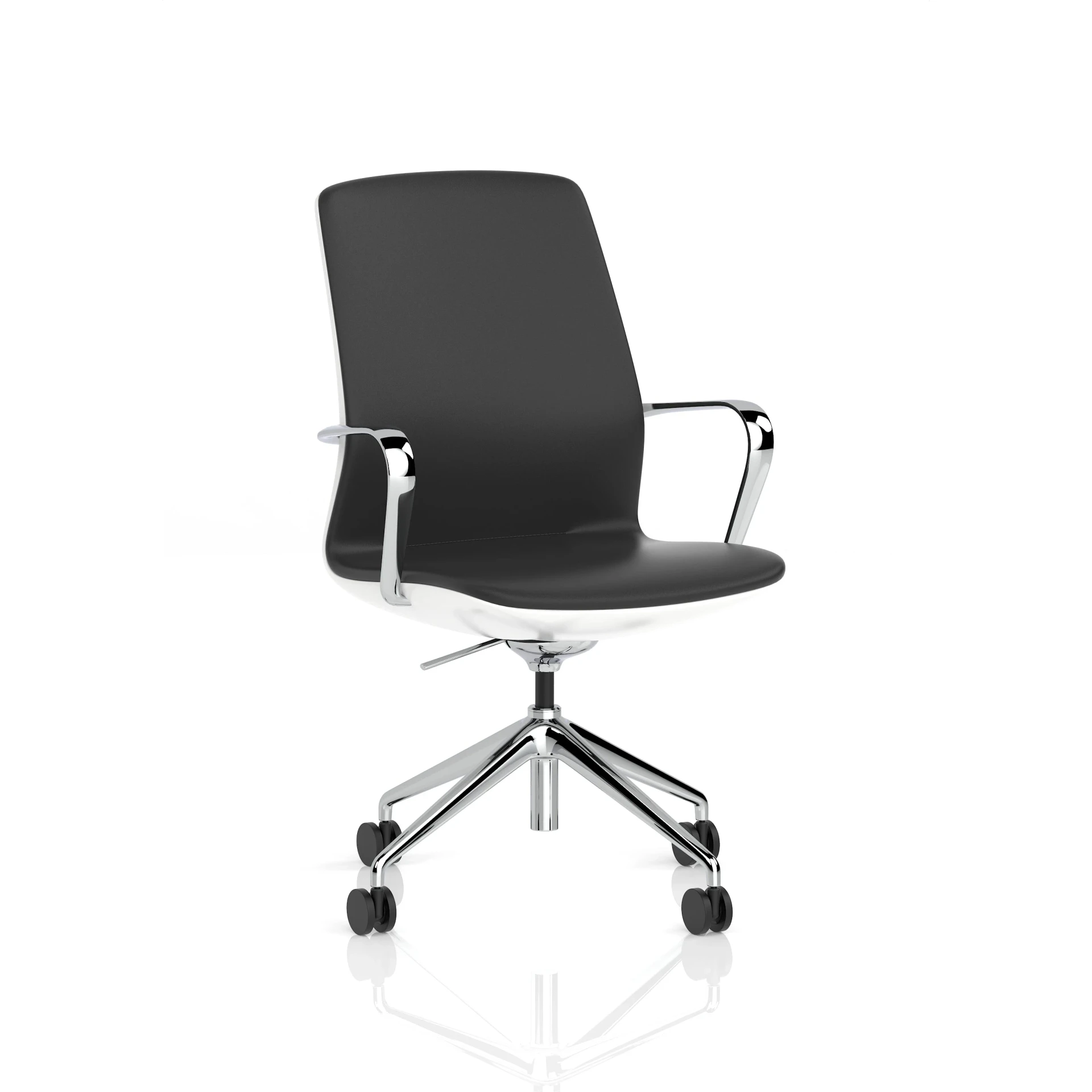 Mara Black PU Executive Office Chair with Wood or White Shell