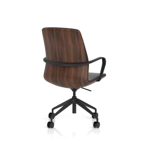 Mara Black PU Executive Office Chair with Wood or White Shell