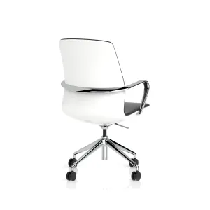 Mara Black PU Executive Office Chair with Wood or White Shell