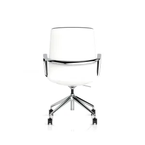 Mara Black PU Executive Office Chair with Wood or White Shell