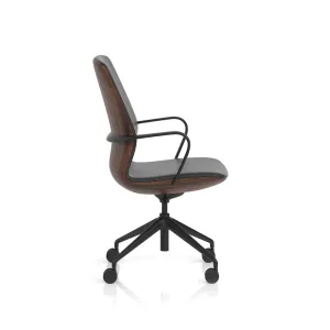Mara Black PU Executive Office Chair with Wood or White Shell