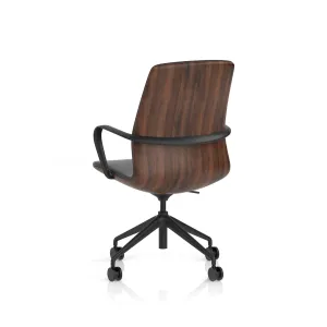 Mara Black PU Executive Office Chair with Wood or White Shell