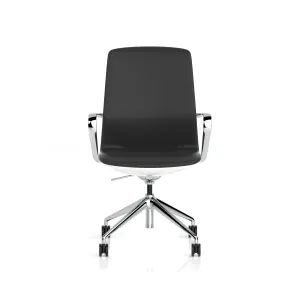 Mara Black PU Executive Office Chair with Wood or White Shell