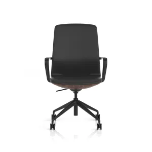 Mara Black PU Executive Office Chair with Wood or White Shell