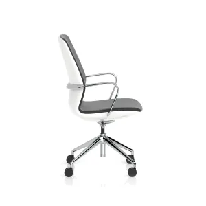 Mara Black PU Executive Office Chair with Wood or White Shell