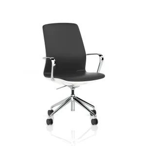 Mara Black PU Executive Office Chair with Wood or White Shell