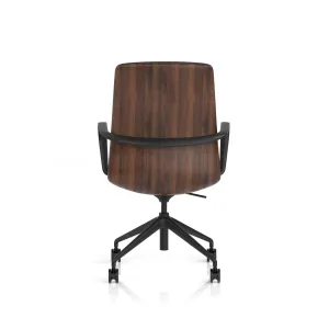 Mara Black PU Executive Office Chair with Wood or White Shell