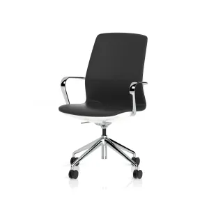 Mara Black PU Executive Office Chair with Wood or White Shell