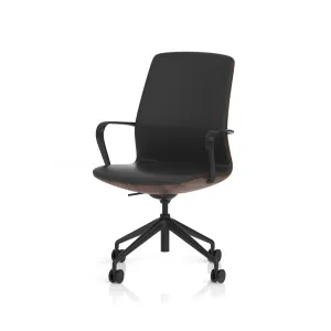 Mara Black PU Executive Office Chair with Wood or White Shell