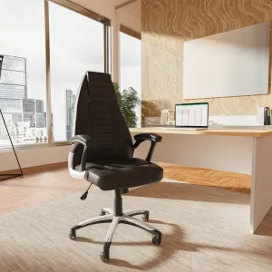 Metropolis High Back Black Leather Executive Office Chair