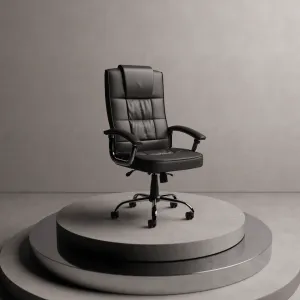 Moore Deluxe High Back Black Executive Office Chair with Arms