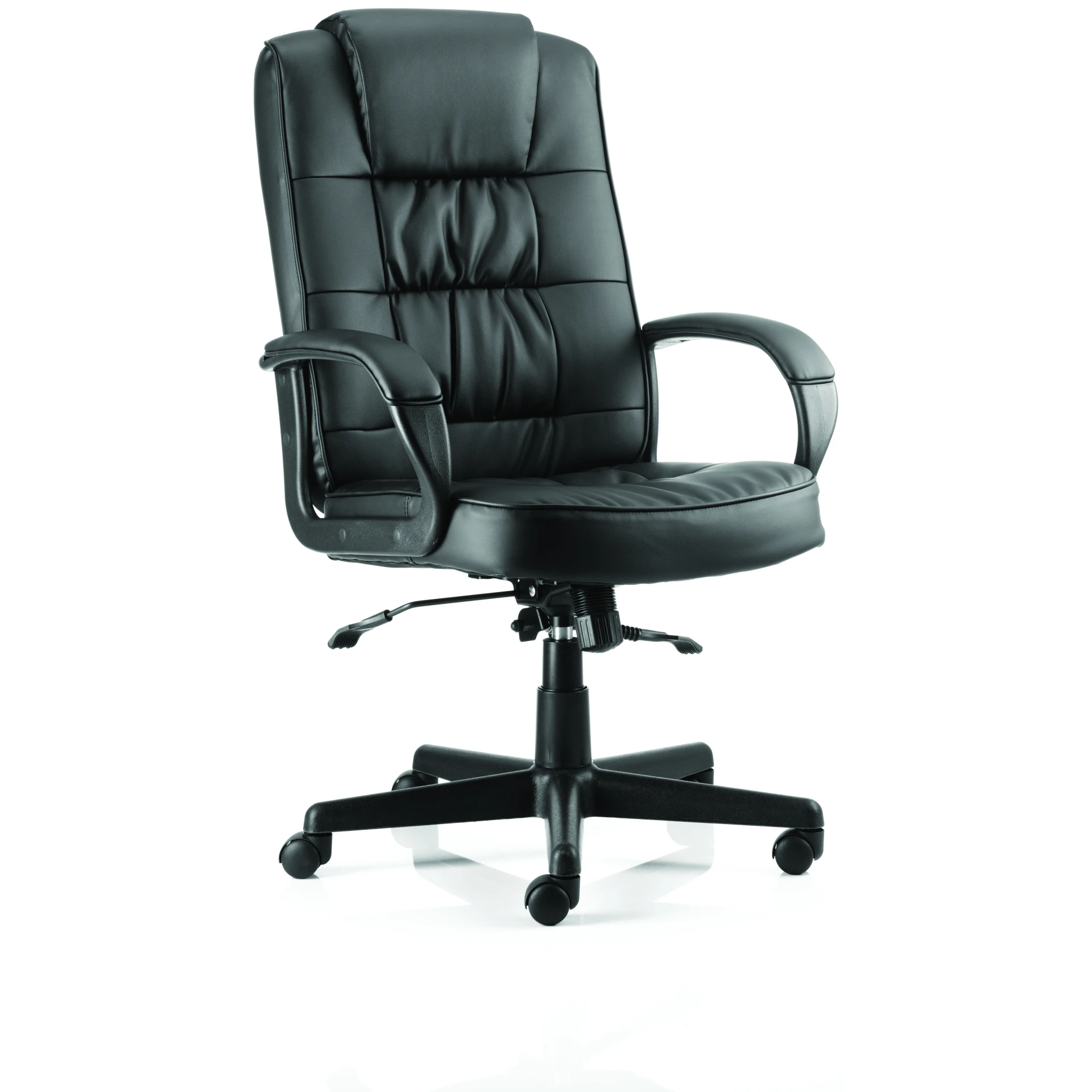 Moore High Back Black Executive Office Chair in Fabric or Leather