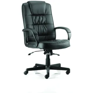 Moore High Back Black Executive Office Chair in Fabric or Leather