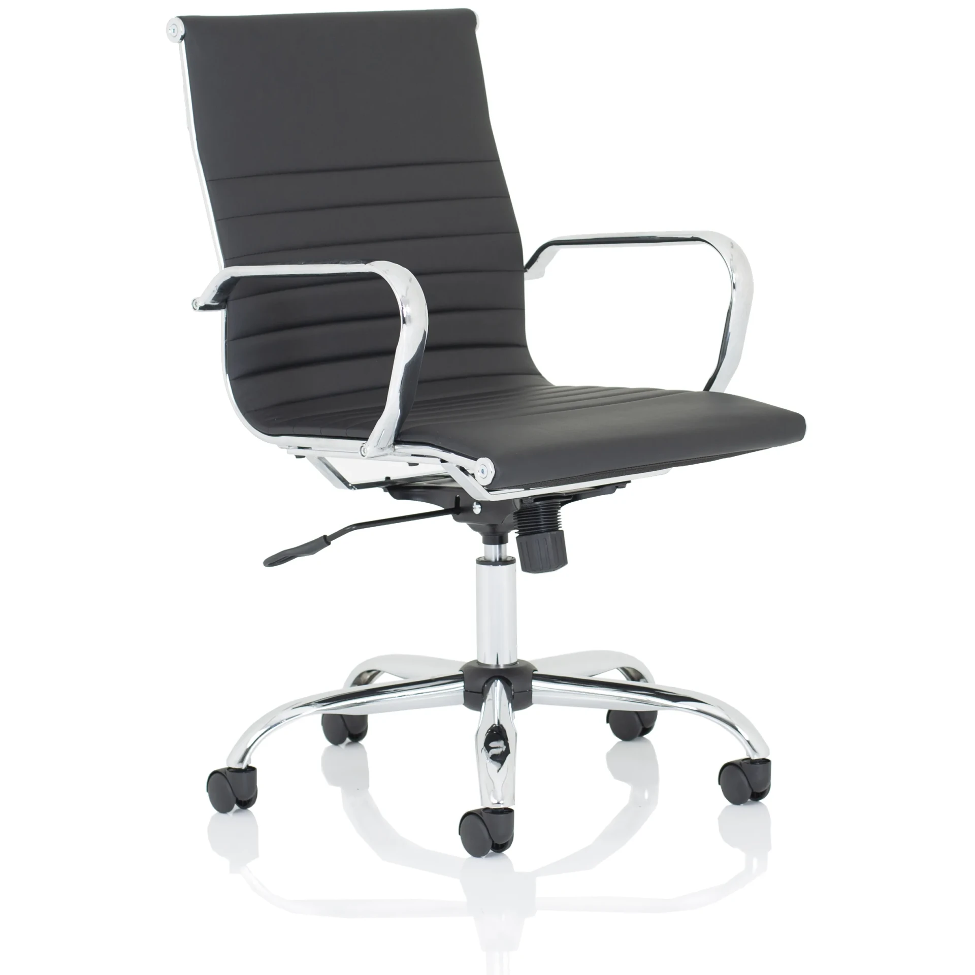 Nola Black Leather Executive Office Chair with Arms