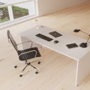 Nola Black Leather Executive Office Chair with Arms