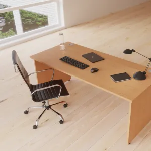 Nola Black Leather Executive Office Chair with Arms