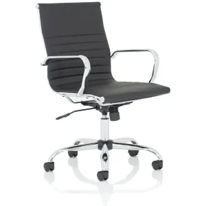 Nola Black Leather Executive Office Chair with Arms