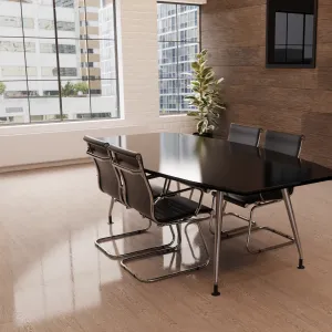 Nola Black Leather Executive Office Chair with Arms