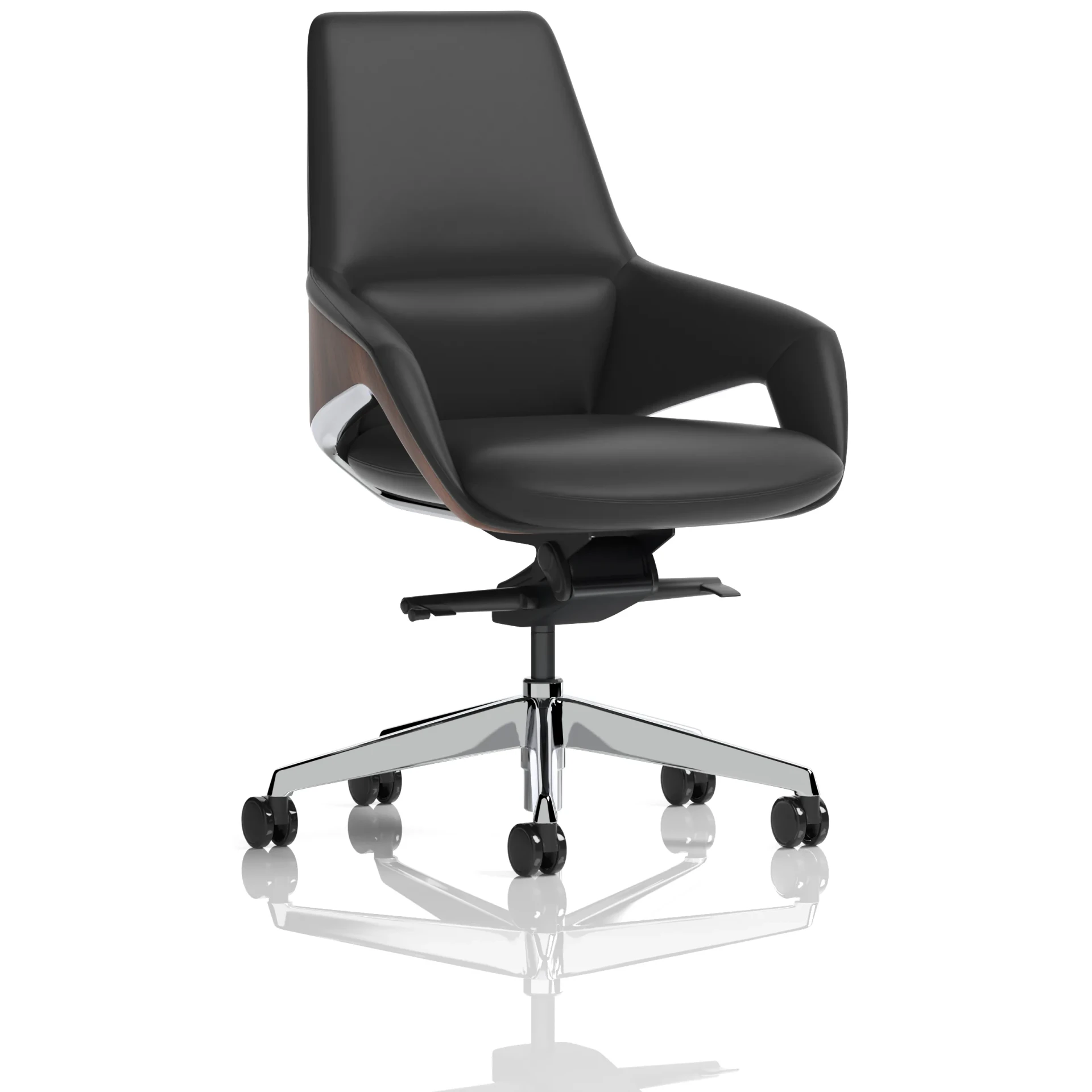Olive High Back Executive Office Chair with Wood Effect Detailing